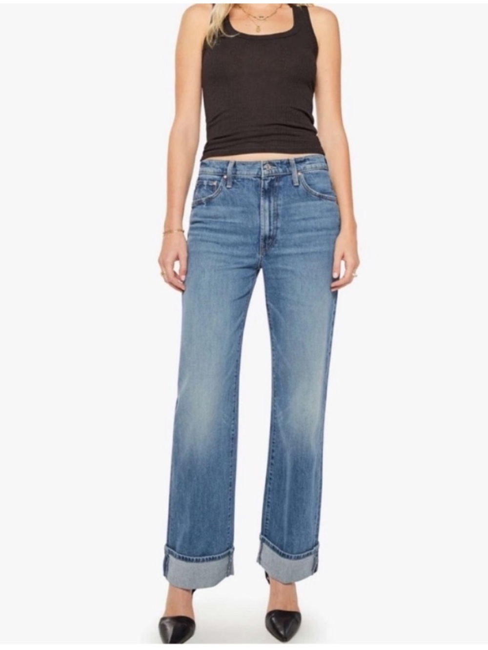 MOTHER Dodger Skimp Cuff Jeans in Leap of Faith. Size: 28. EUC